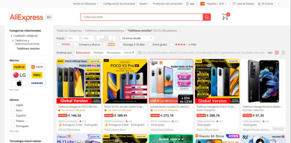 comprar teléfono aliexpress