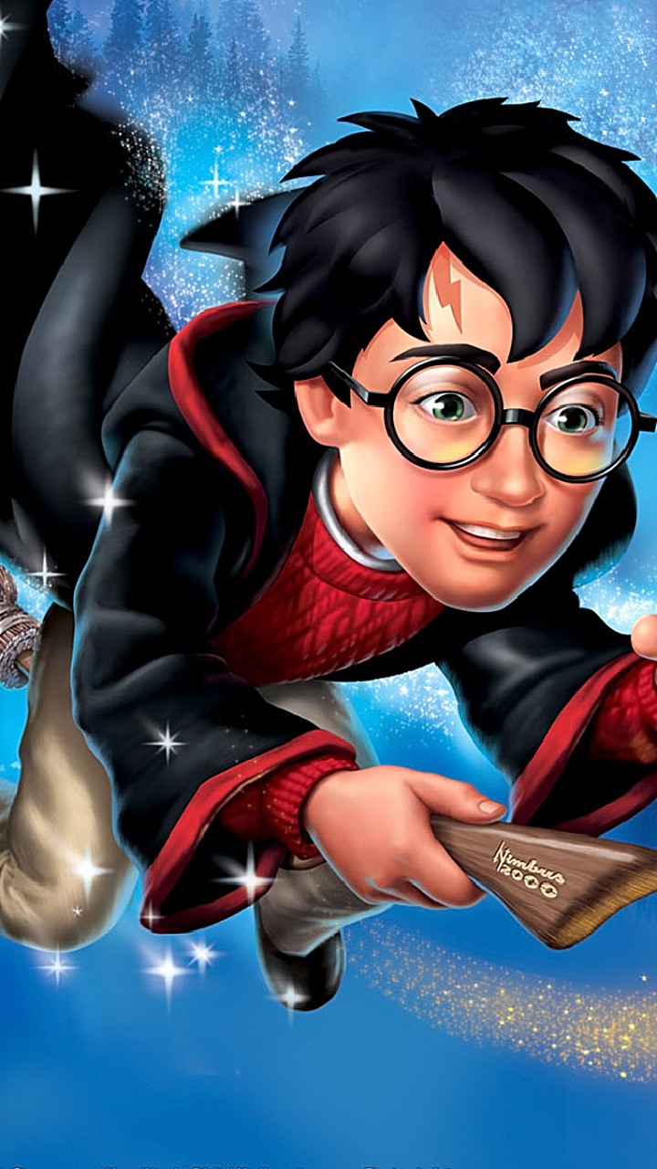 Harry Potter en su Nimbus 2000