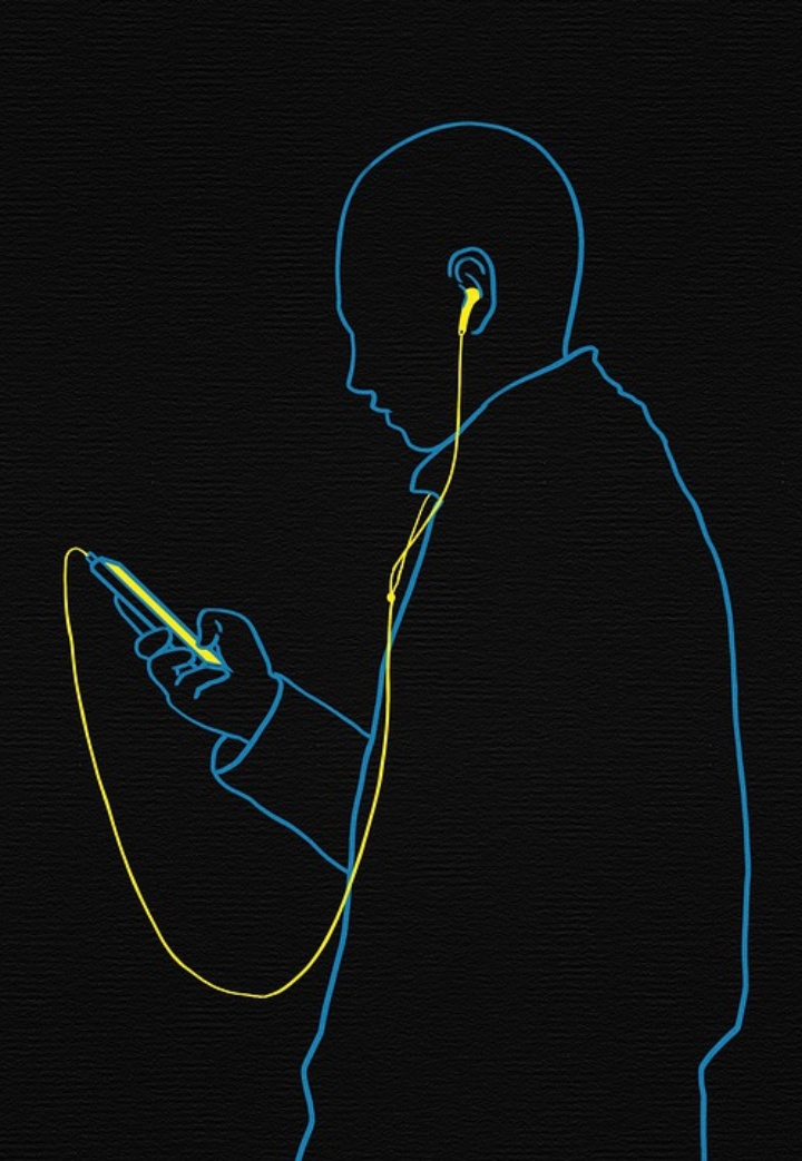 Fondo de pantalla de hombre escuchando música para el iPhone 12