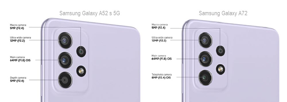 Samsung Galaxy A52s 5G vs Samsung A72, diferencias y cuál es mejor 4
