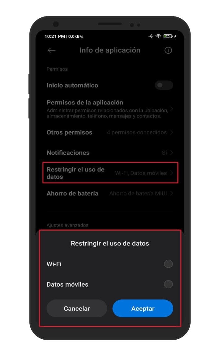 Desactiva el acceso a datos móviles y Wi-Fi a aplicaciones específicas en Xiaomi
