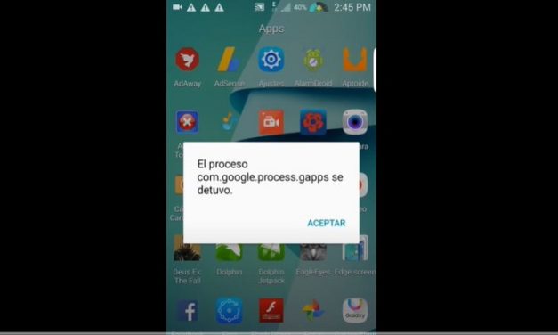 Se ha detenido el proceso com.google.process.gapps: posible solución a este error