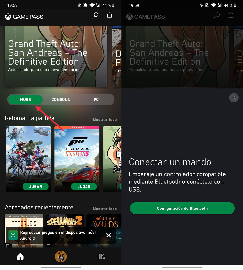 Jugar Xbox Game Pass en Android