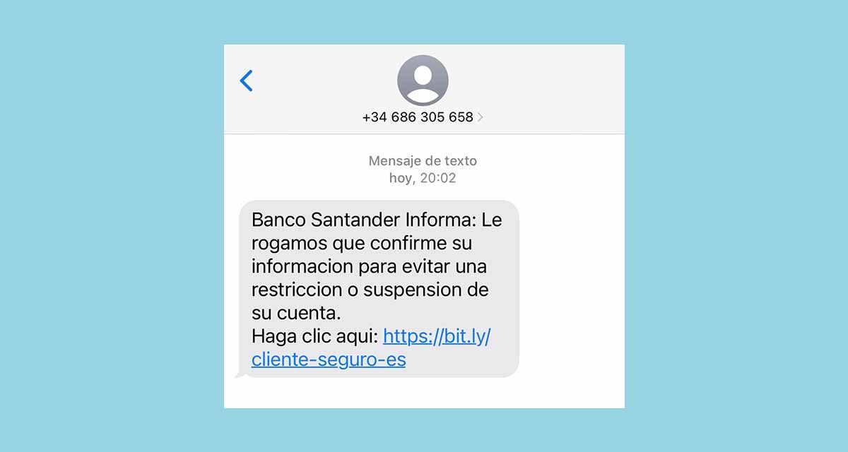 Mucho cuidado con el falso SMS del 686305658 del Banco Santander, he aquí la explicación
