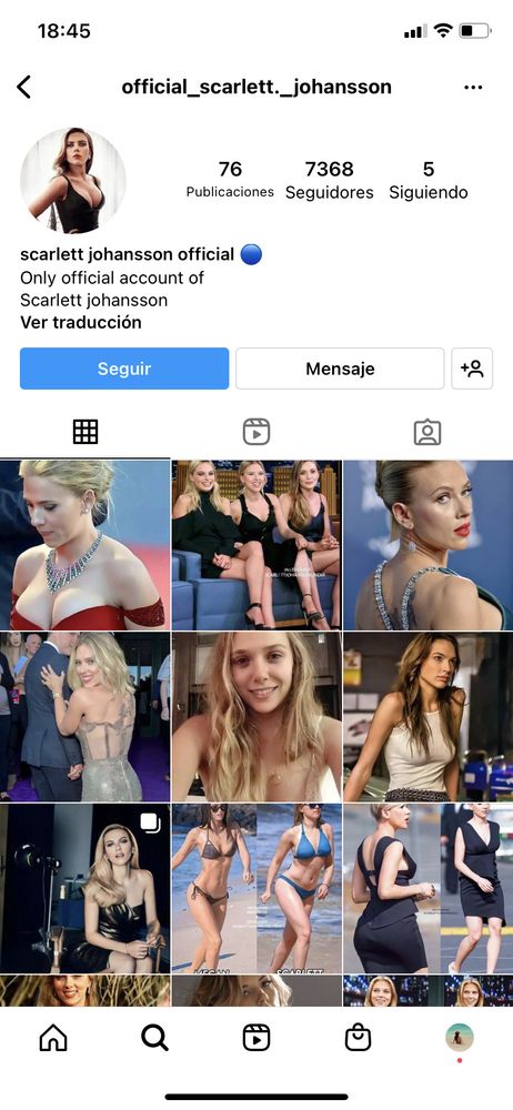 perfil falso en Instagram Scarlett Johansson 1