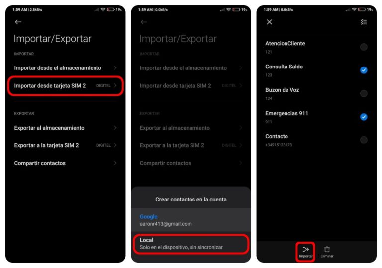 Cómo copiar contactos de SIM a