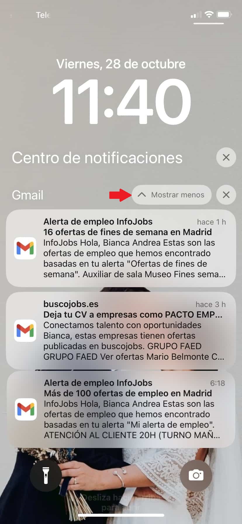 cerrar grupo de notificaciones en el historial de notificaciones de iOS en el iPhone para revisar mas tarde