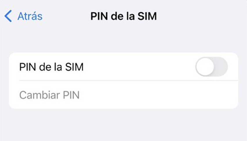 desactivar pin de la sim en iphone ios