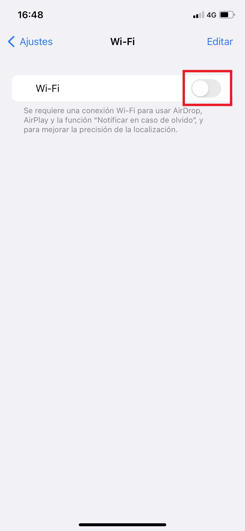 paso 3 cambiar la DNS en el iPhone