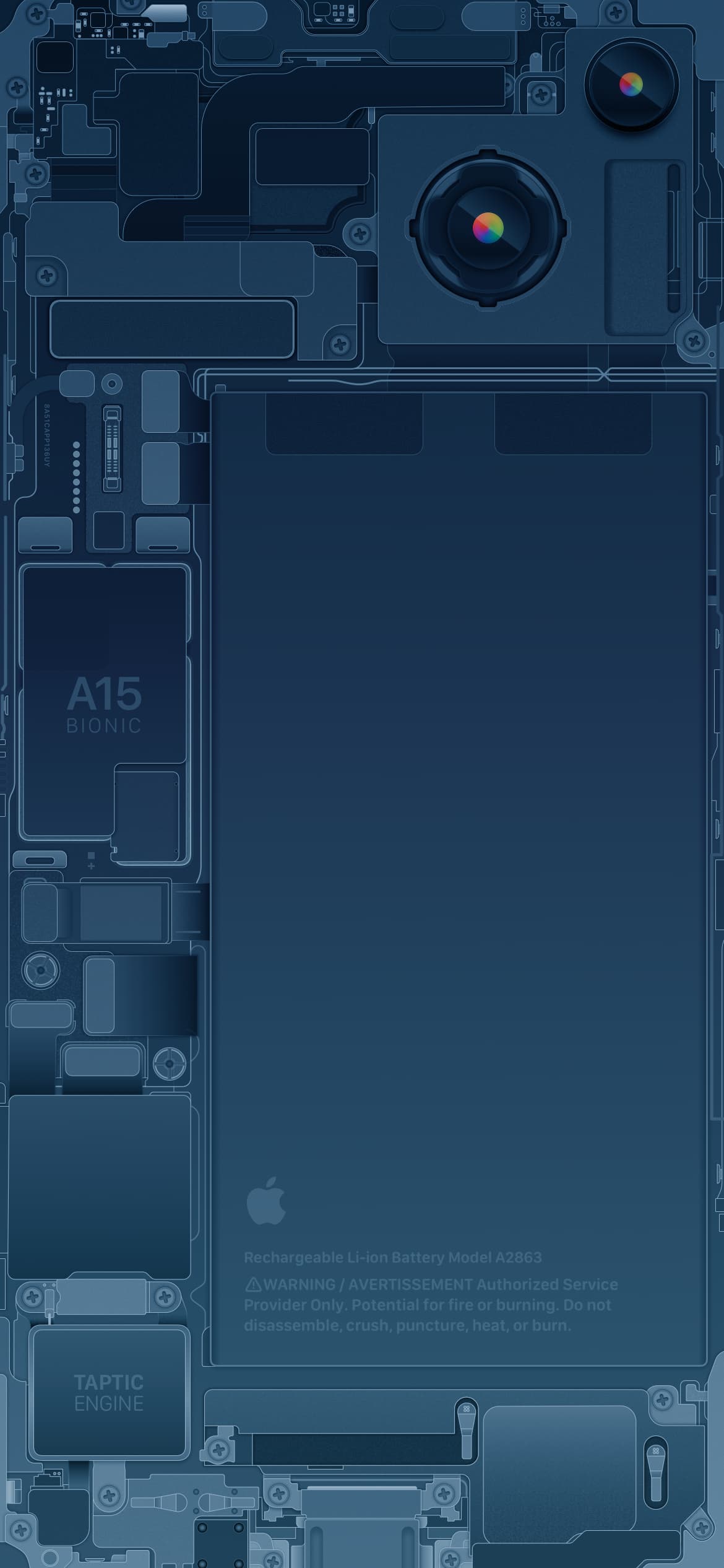 fondos de pantalla para el iPhone 14 y 14 Pro interior color blue iPhone 14