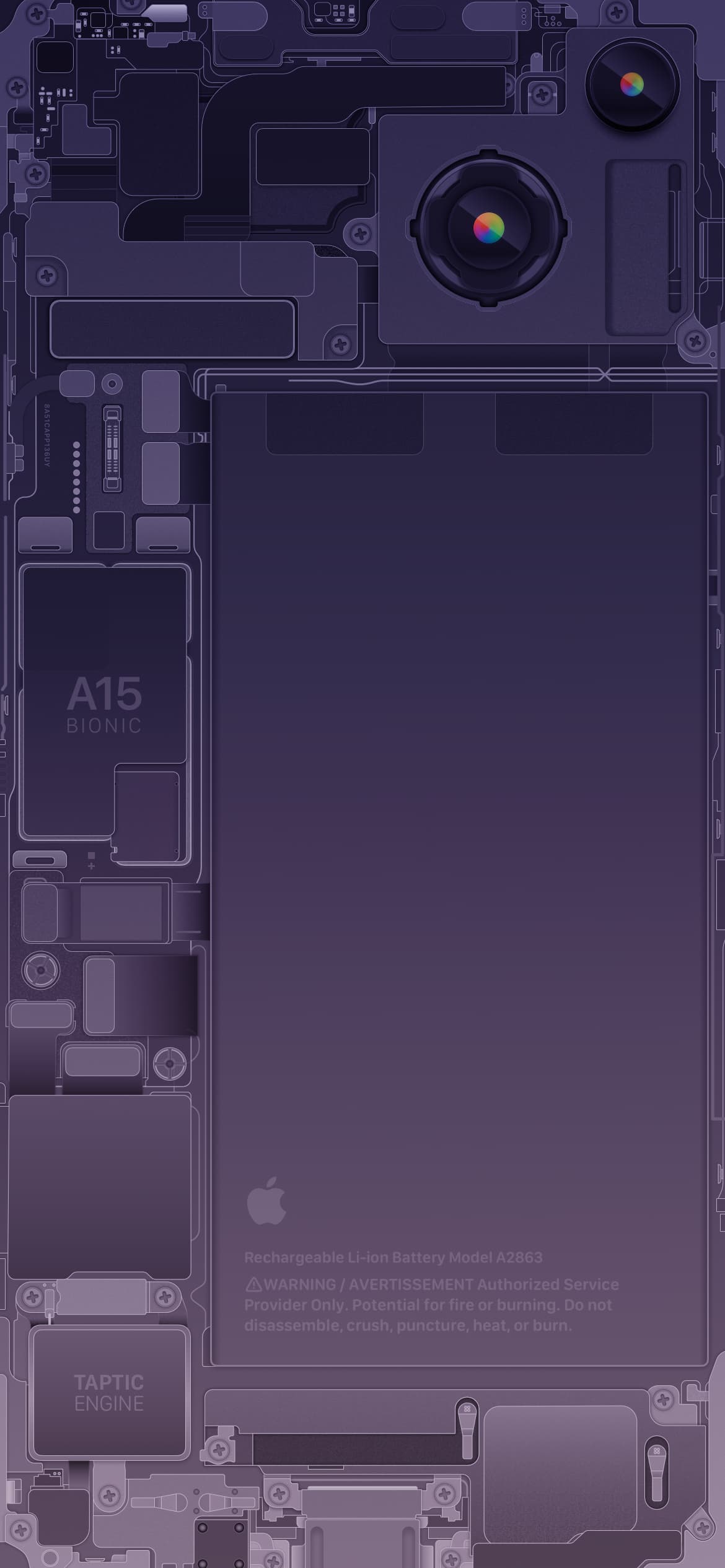 fondos de pantalla para el iPhone 14 y 14 Pro interior color purple iPhone 14