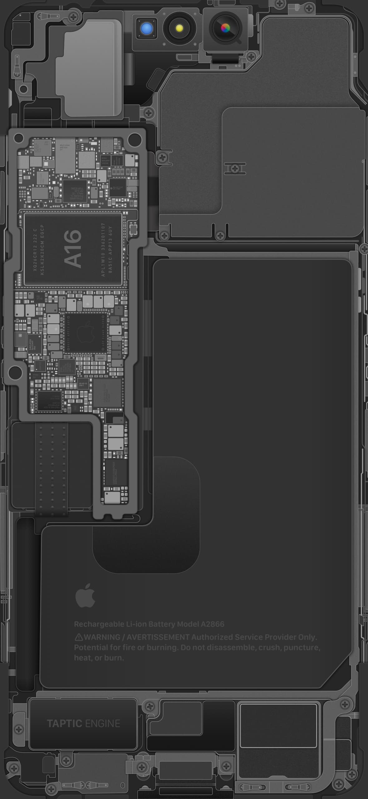fondos de pantalla para el iPhone 14 y 14 Pro interior color RAW Black iPhone 14 Pro