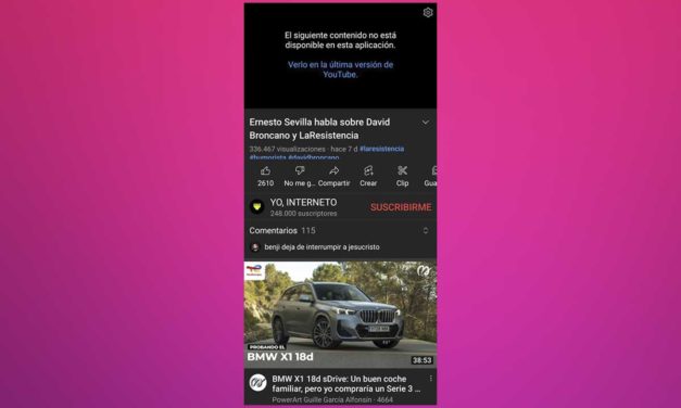 Solución al error «El siguiente contenido no está disponible en esta app» de YouTube Vanced