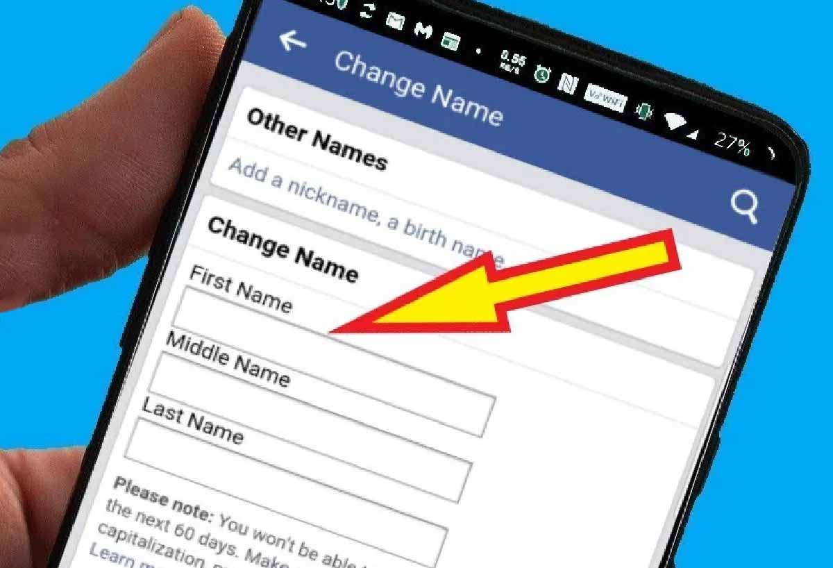 cambiar el nombre de facebook