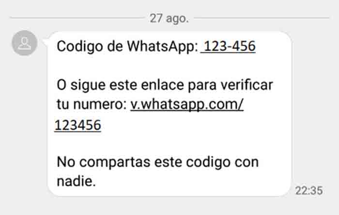 codigo verificacion de whatsapp