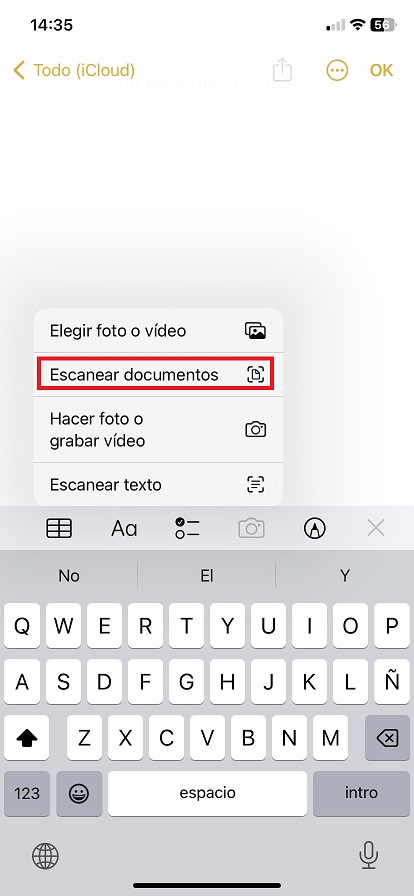 paso 2b como escanear documentos con iPhone