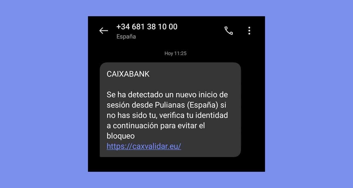 SMS del 681381000, cuidado con este falso mensaje de CaixaBank