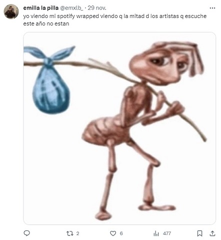 20 memes del Spotify Wrapped 2023