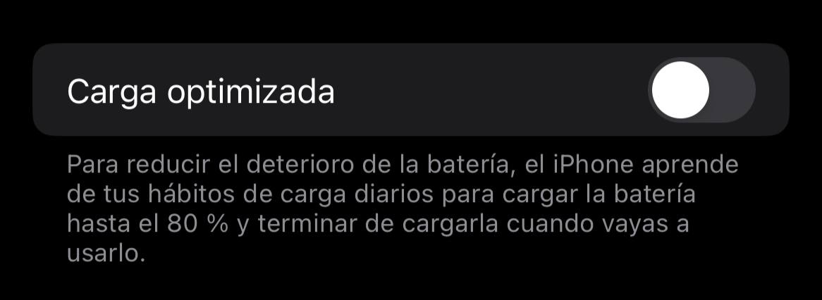 carga optimizada iphone