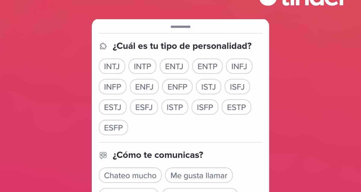 tipos personalidad tinder