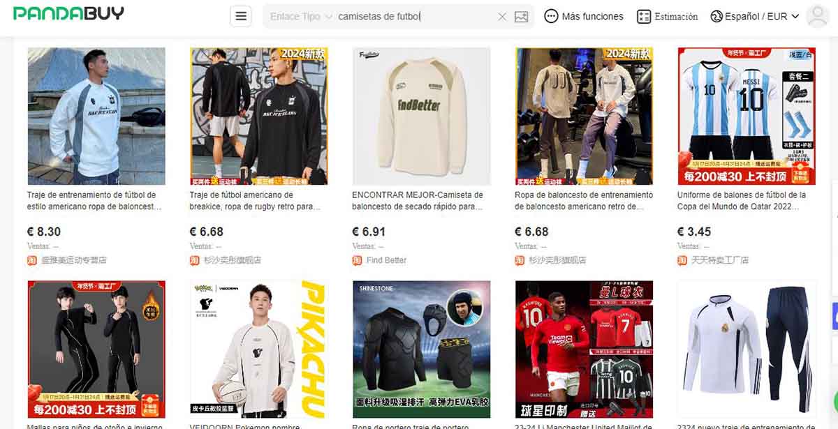 encontrar camisetas futbol pandabuy