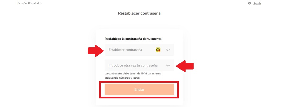 Desde ordenador y movil paso 6 recuperar la contraseña de la cuenta mi