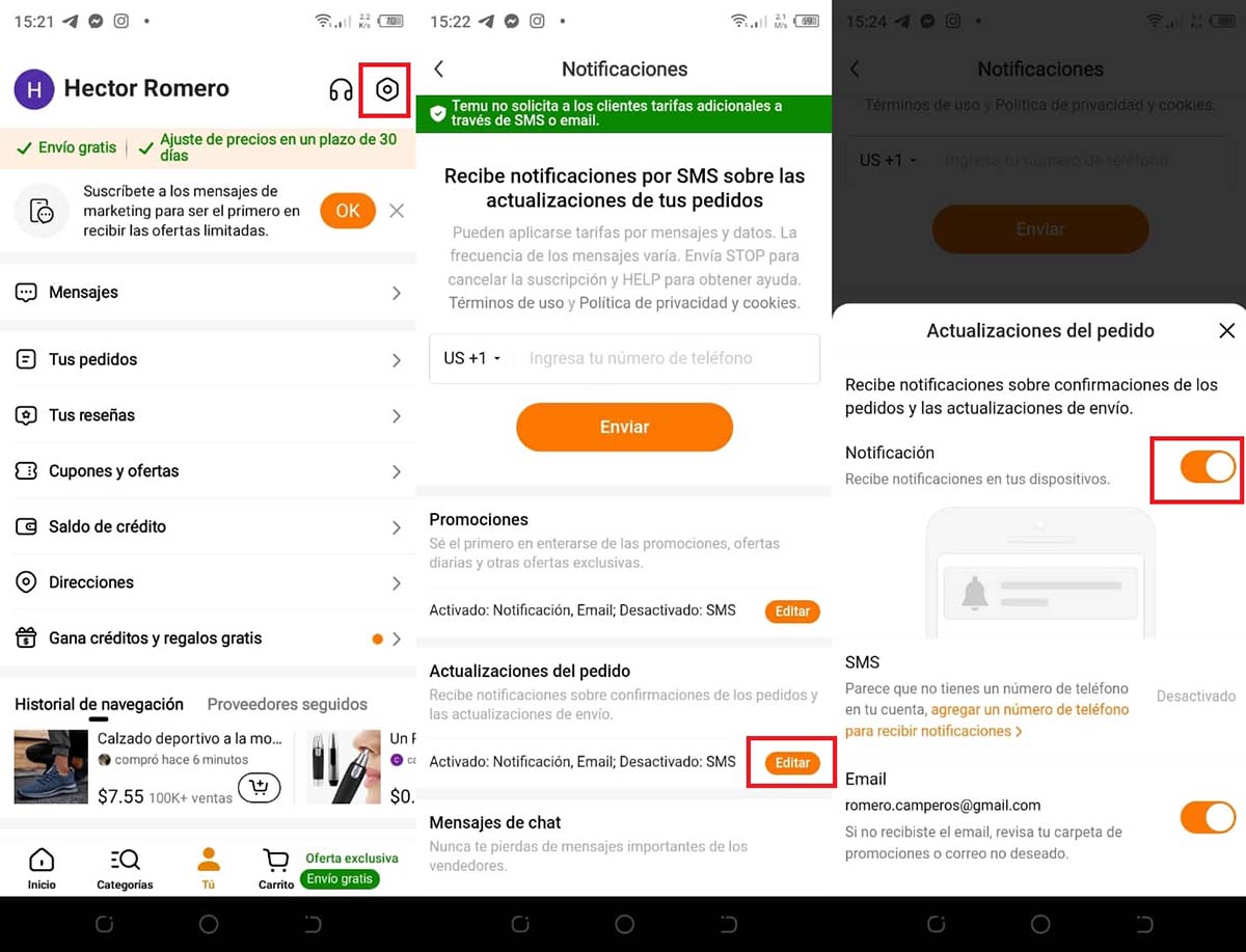 Cómo quitar las notificaciones de Temu con este truco 3 notificaciones temu
