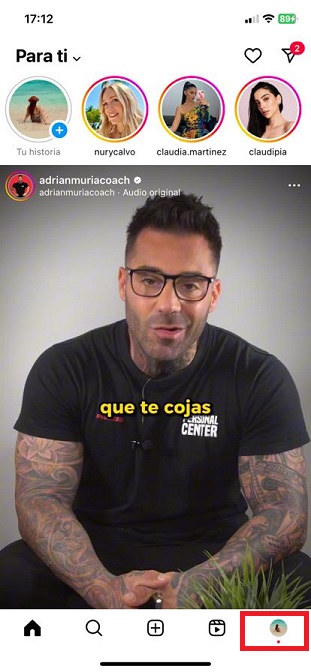 paso 2 como quitar el visto de instagram en los mensajes