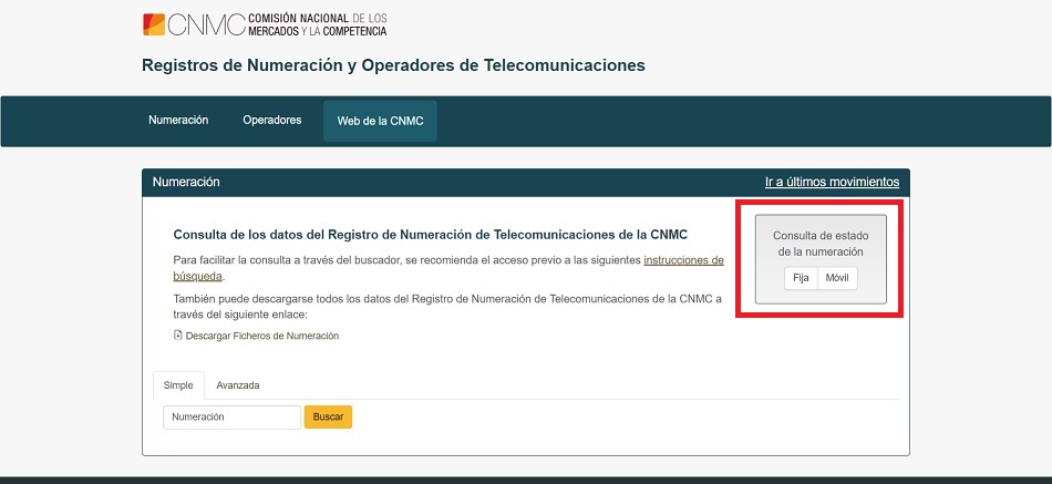 Paso 2 saber cuál es la compañía de un número de teléfono móvil o fijo