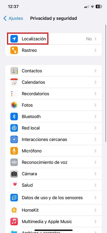 Paso 3 activar la localizacion para ver tu coche aparcado en iPhone