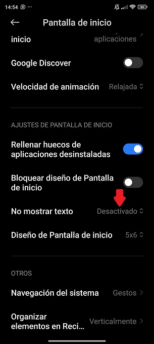paso 3a como quitar el nombre de las aplicaciones en xiaomi