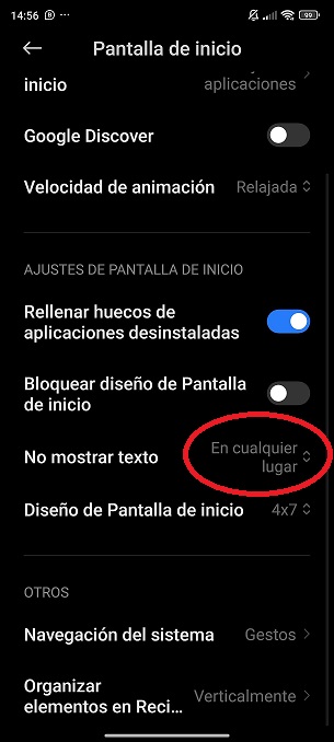 paso 3b como quitar el nombre de las aplicaciones en xiaomi