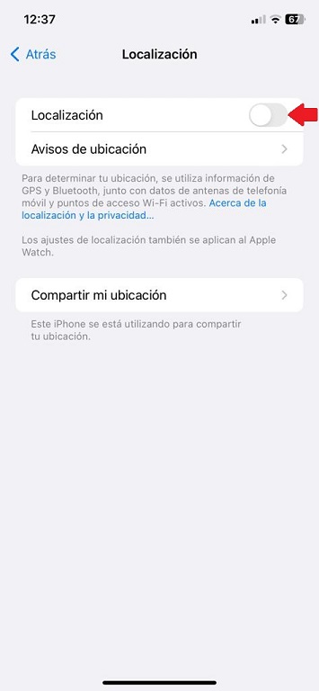 Paso 4 activar la localizacion para ver tu coche aparcado en iPhone