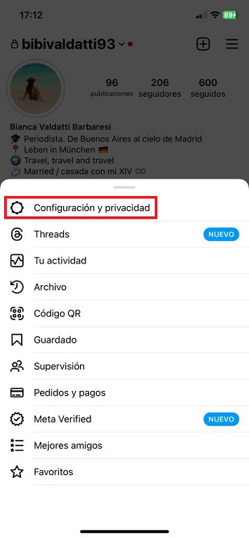 paso 4 como quitar el visto de instagram en los mensajes