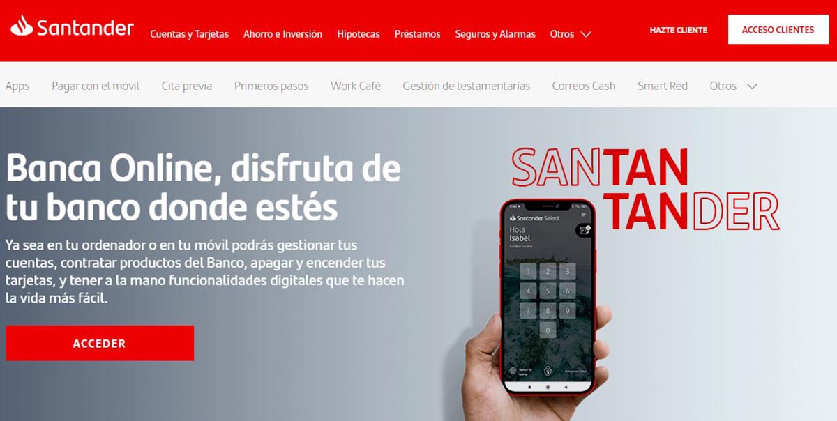 web santander