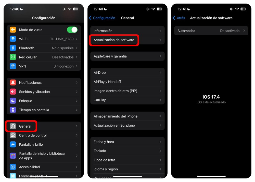 actualizar iphone ios 17.4