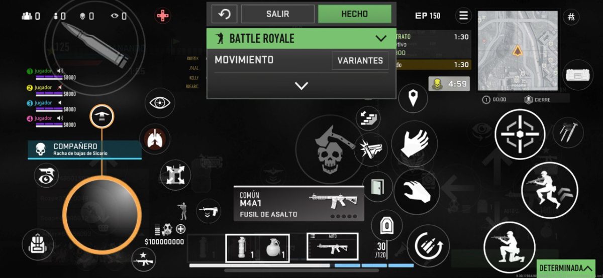 botones controles warzone mobile
