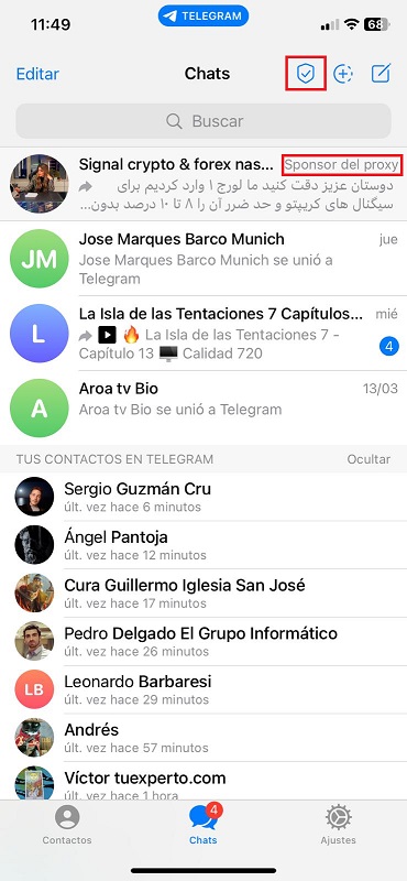 paso 4 usar Telegram en españa tras el bloqueo servidor proxy mtproto