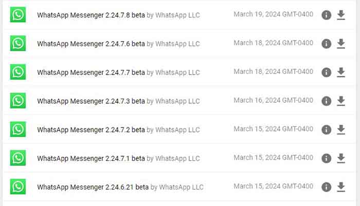 versiones viejas whatsapp