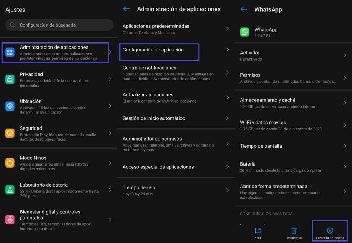 modo apagado whatsapp