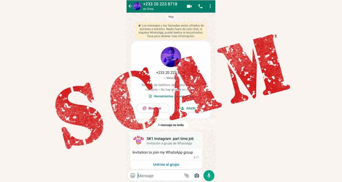 Prefijo +233 en WhatsApp, muchísimo cuidado si recibes un mensaje o llamada