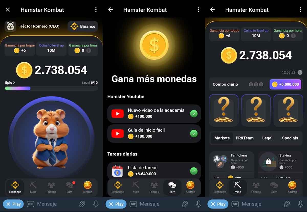 Cómo jugar Hamster Kombat en en el móvil 2