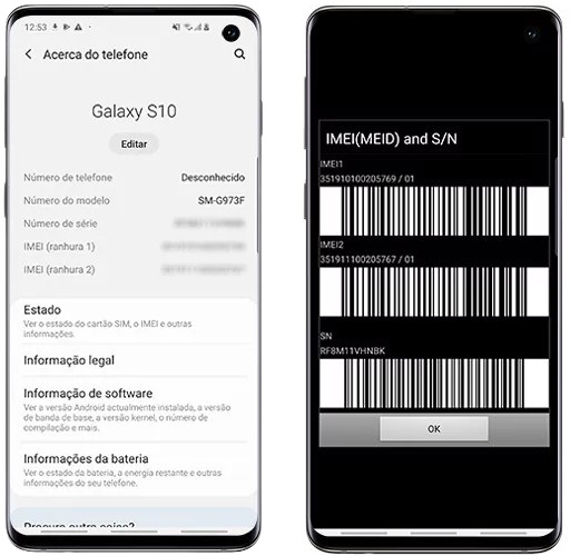 como consultar el IMEI de Samsung