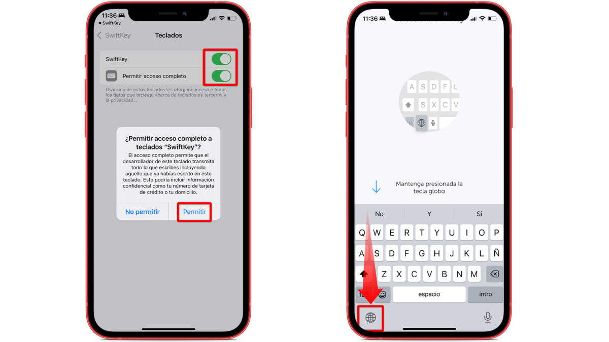 Habilita el teclado y ajusta el teclado según tus preferencias