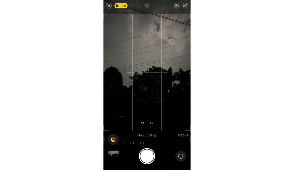 modo noche iphone camara