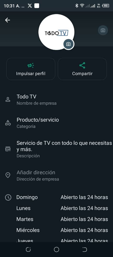 perfil whatsapp business