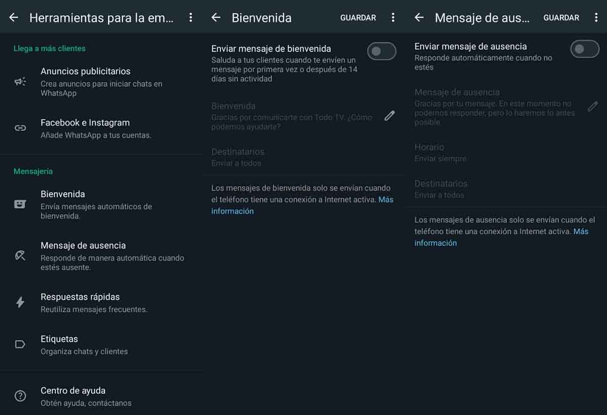 respuestas whatsapp business
