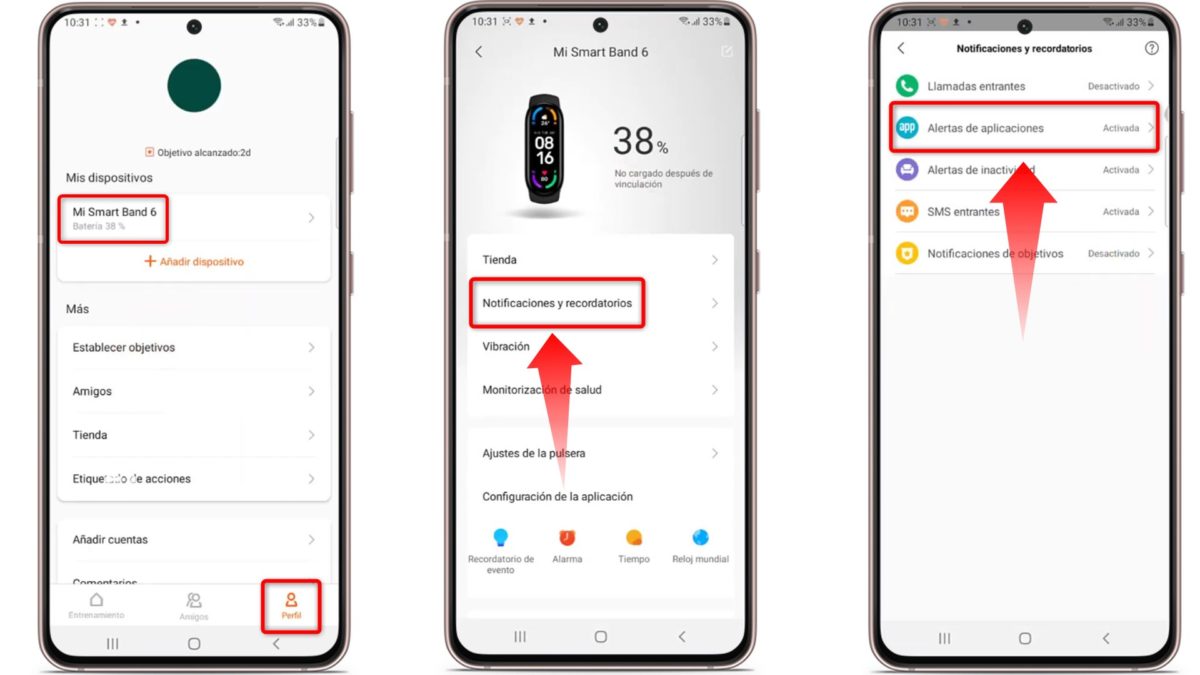 Pasos para responder un WhatsApp desde la Mi Band 6 y 7