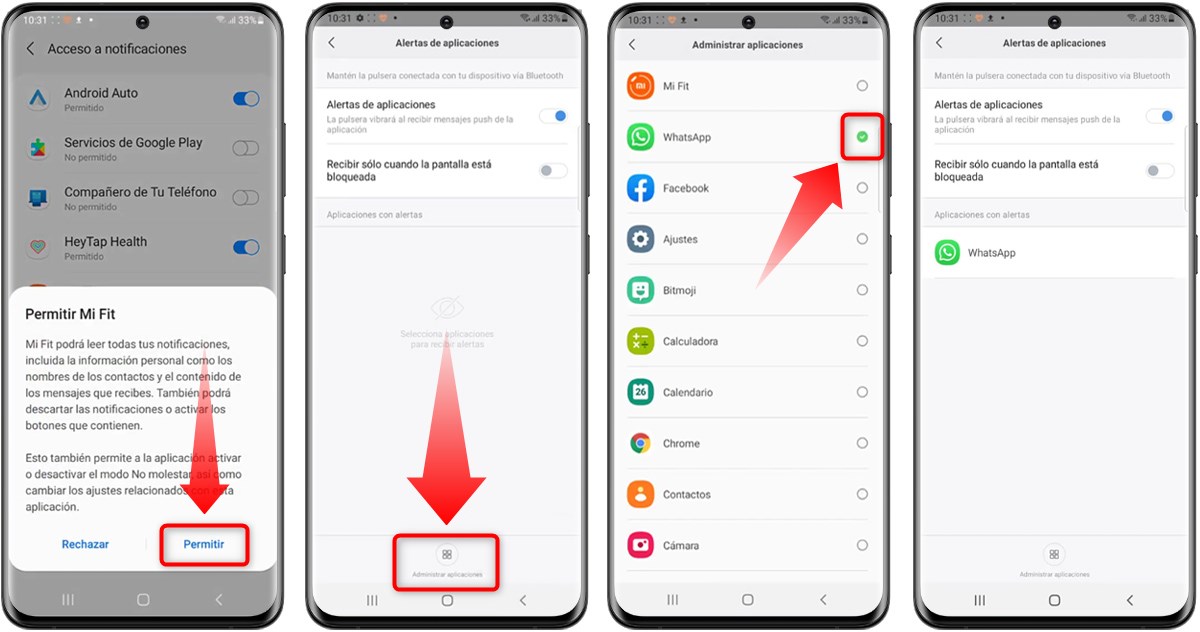 Activa las alertas de WhatsApp