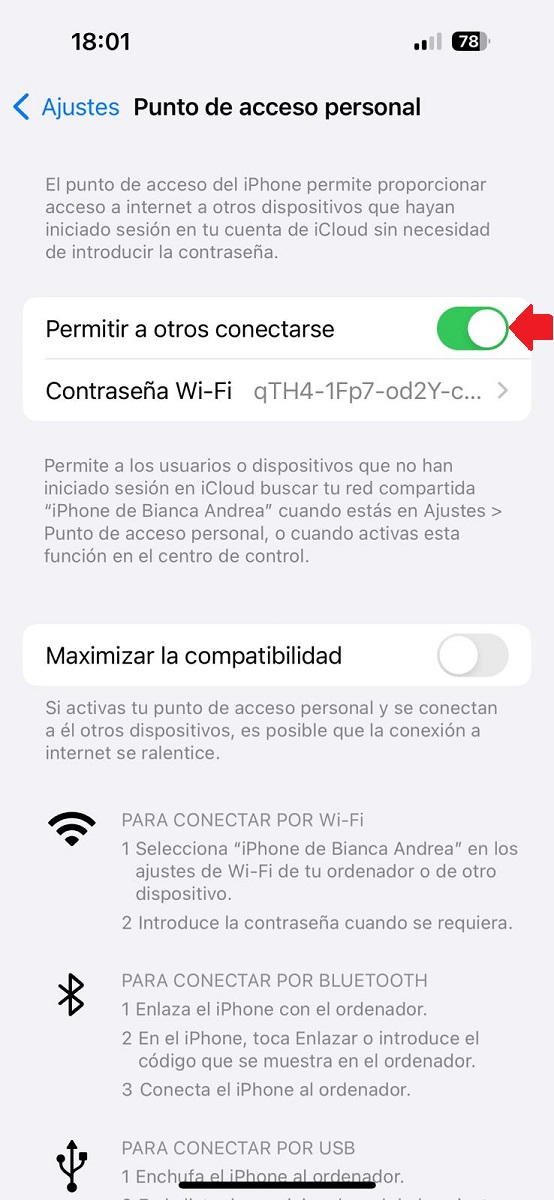dejar de compartir datos e internet en un iphone 3